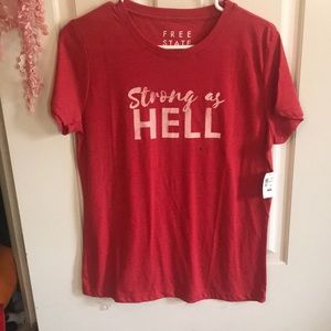 Red T-shirt “Strong As Hell”